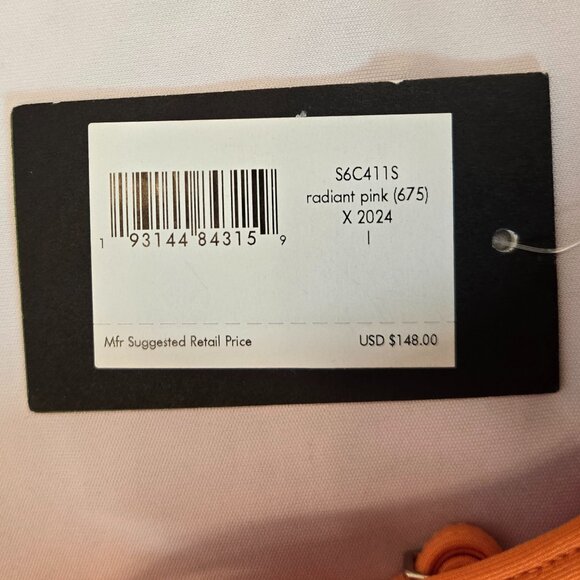 KATE SPADE NY Women's Underwire Contrast Trim Bikini Top Sz: L Radiant Pink - Picture 8 of 10